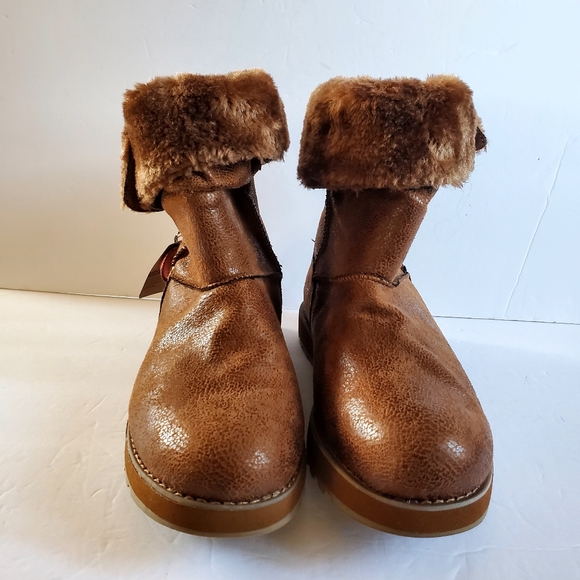 NWT Skechers Brown Boots with Fur Cuff Size 9 - Picture 3 of 10